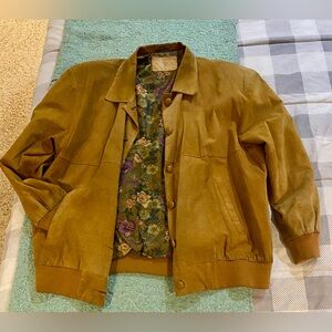 Hunt Club Brown Suede Jacket with Floral Lining